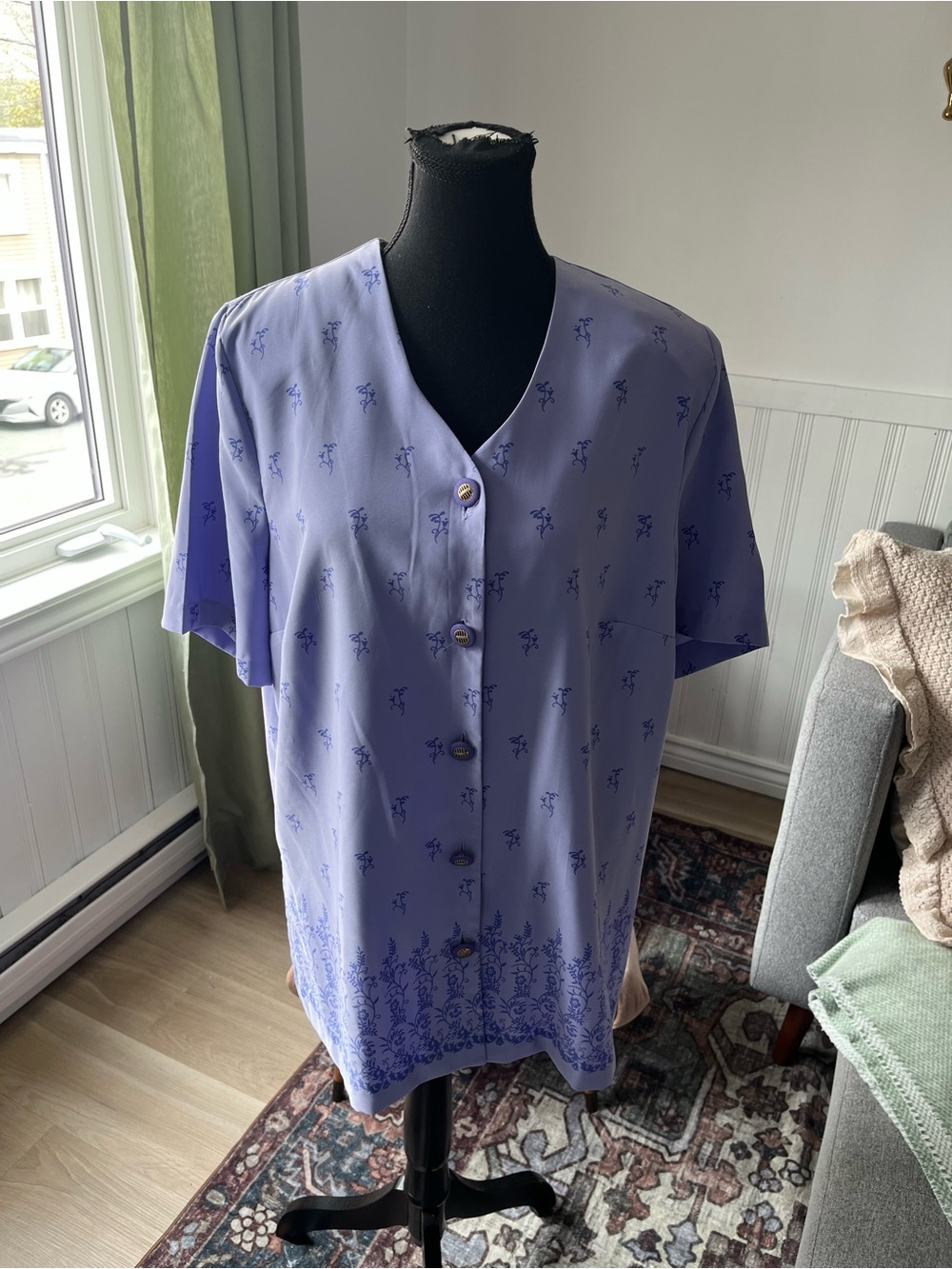 Vintage Lavender Button-Front Jacket blazer L/XL - Picture 1 of 5